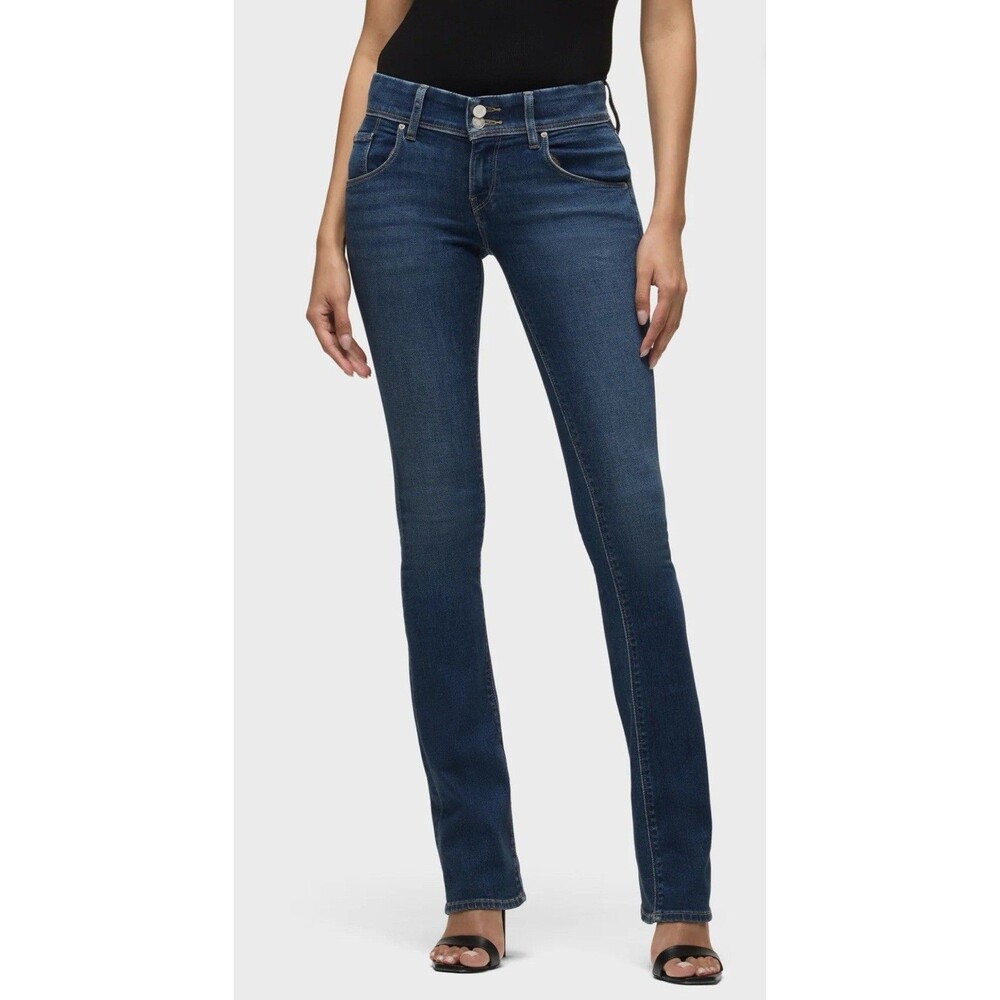Hudson Jeans Womens 27 Beth Baby Pali Blue Raw Hem Boot Cut  Double Button